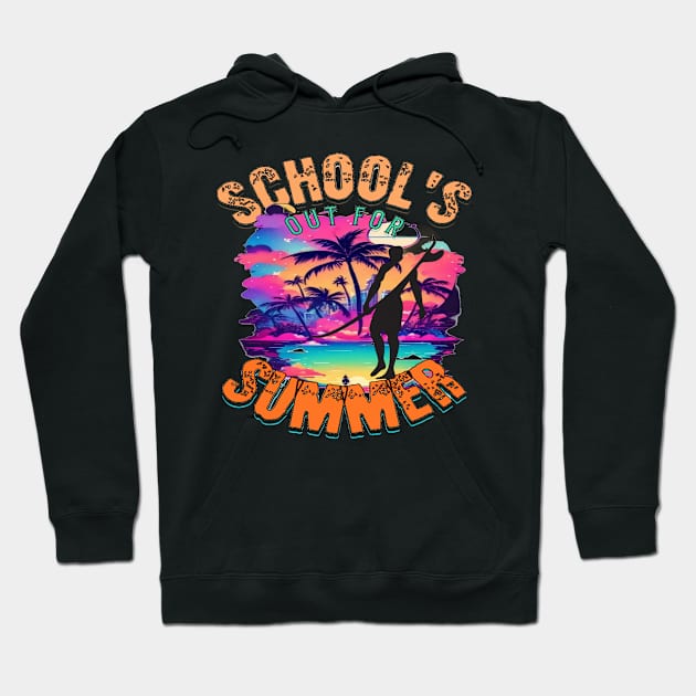 Out For Summer, Hello Summer Funny Surfer Riding Surf Surfing Lover Gifts Hoodie by Customo